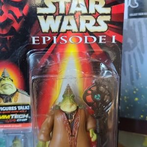 132026 Hasbro Star Wars Episode 1 - Boss Nass  With GUNGAN STAFF Action Figure.#